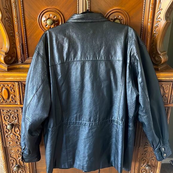 Gianni Velente Made in Italy genuine black leather fully lined Y2K Moto jacket - Picture 7 of 12